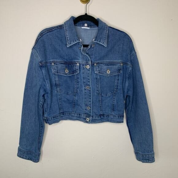 Miu Miu Jean Jacket  Cropped The Suan Sz Medium - Picture 1 of 7